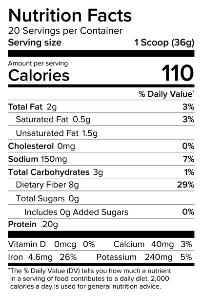 Vanilla Supplement Facts