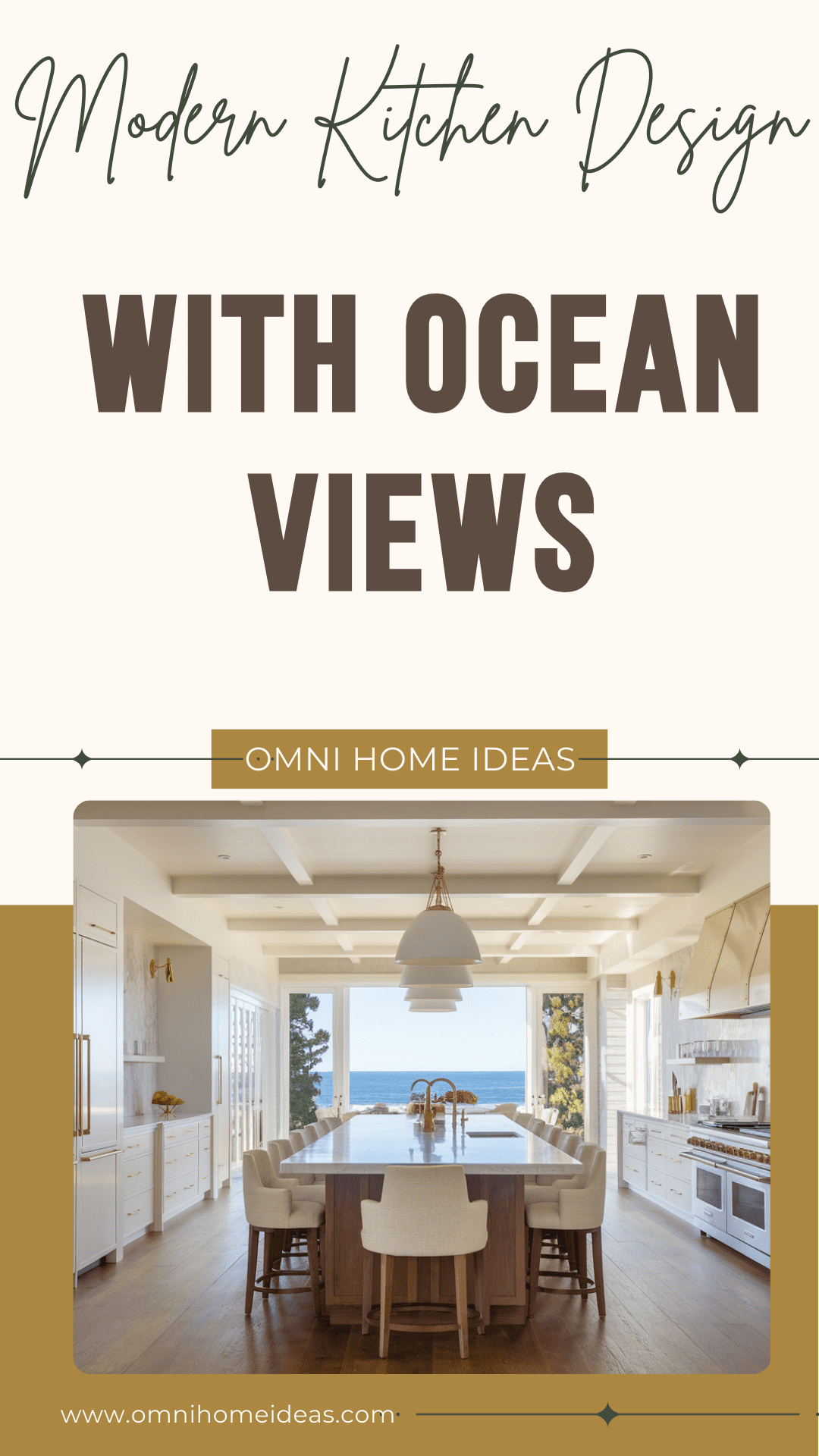 modern kitchen design with ocean views